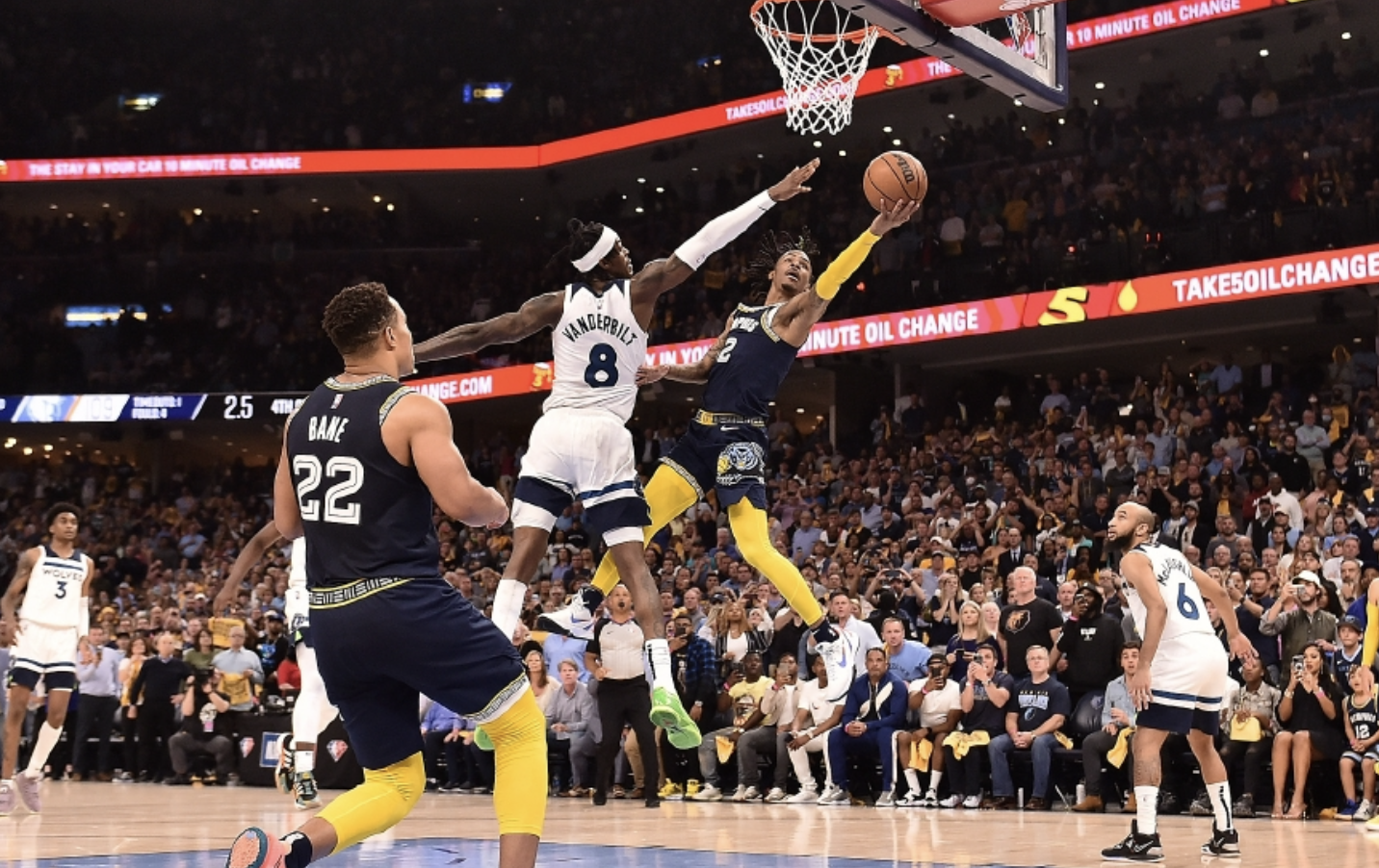 【NBA常规赛】爱德华火力全开在与灰熊的对战中狂砍下29分，森林狼以109-101大胜此局