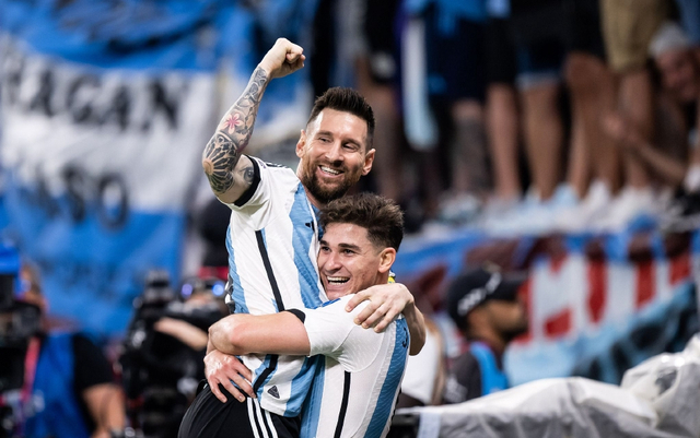 Messi scored his first goal in the World Cup knockout stage and his ninth goal in the World Cup