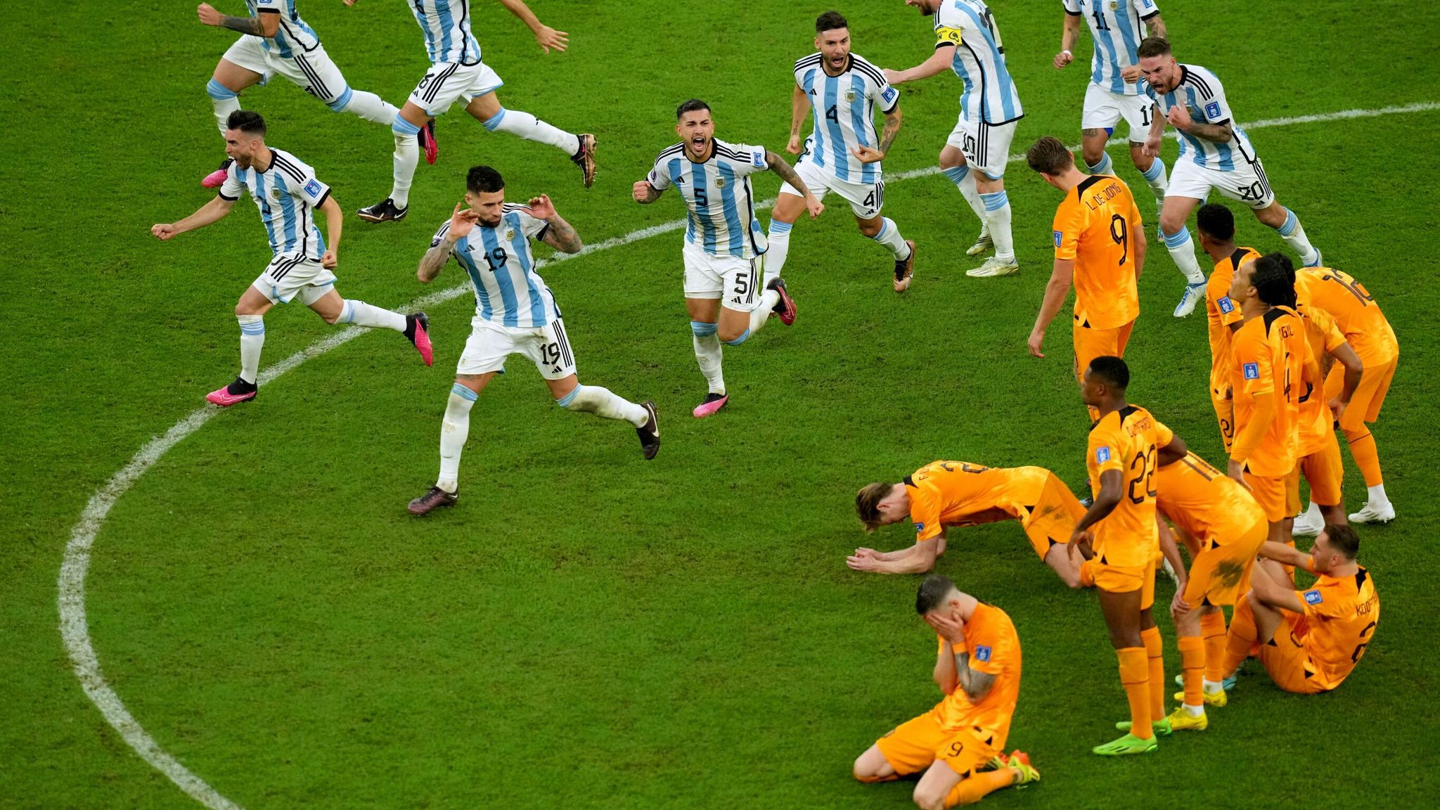 An Argentine fan running naked at the stadium was stopped, adding to the tension between the two teams