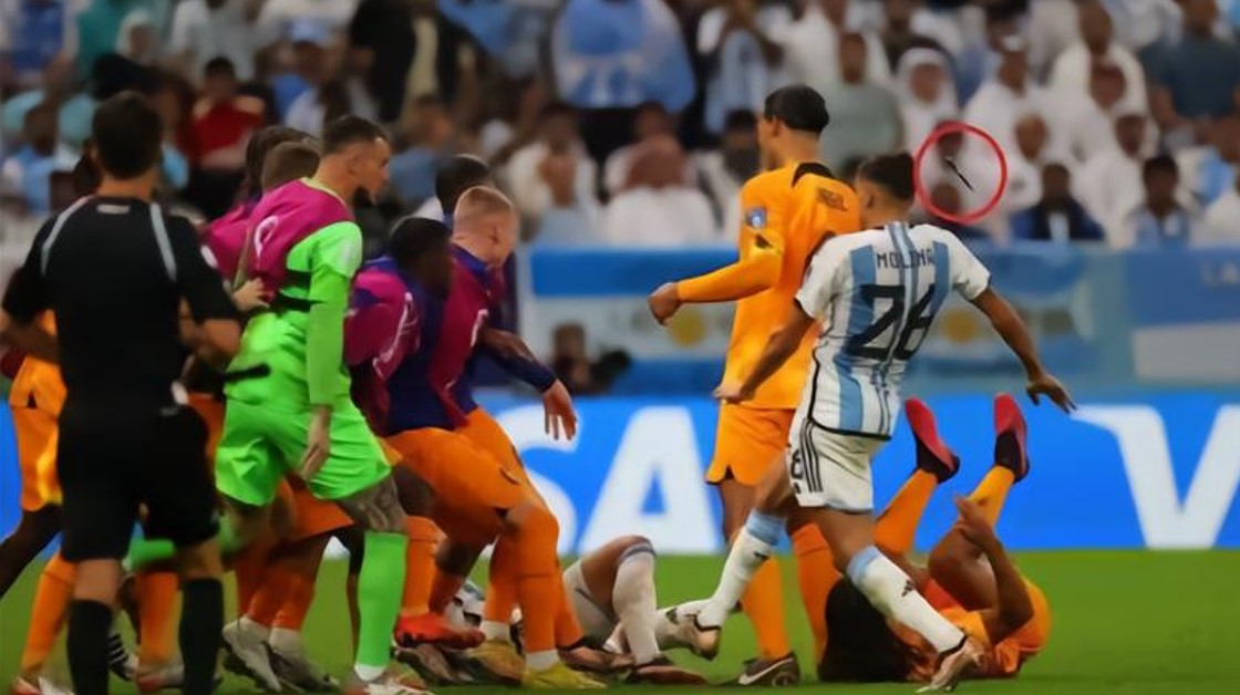 When Argentina and the Netherlands clashed on the field, someone threw sharp objects!