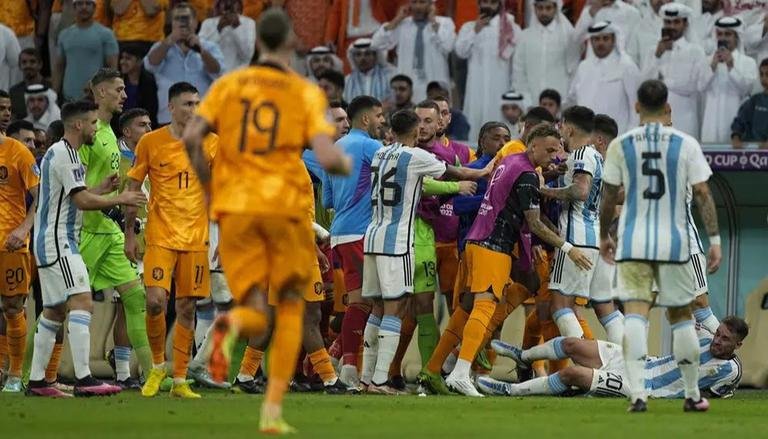 When Argentina and the Netherlands clashed on the field, someone threw sharp objects!