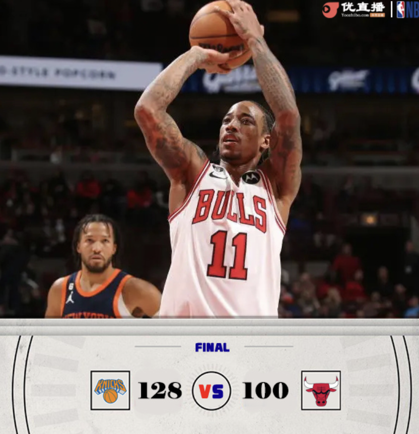 [Musim reguler NBA] Knicks mengalahkan Bulls 128-120 dengan sentuhan luar biasa