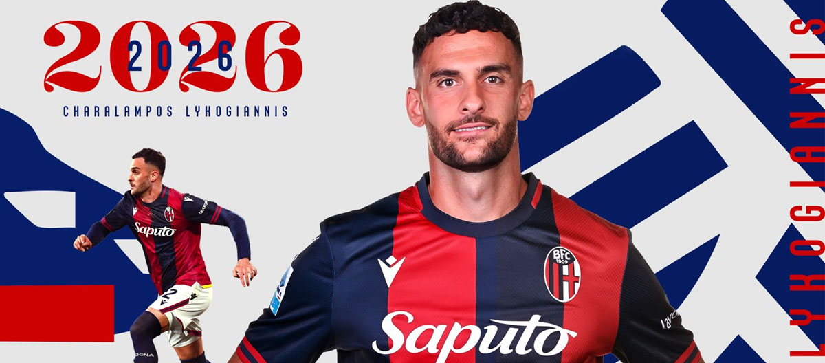 Bologna menyelesaikan perpanjangan kontrak dengan bek internasional Yunani Charalampos Lykogiannis.