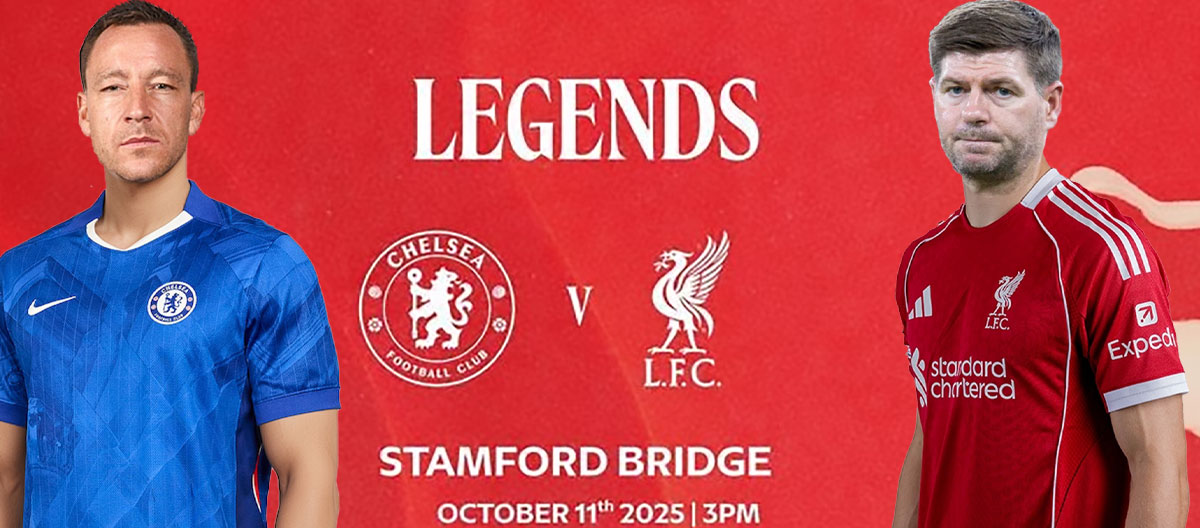 เชลซีจะพบกับลิเวอร์พูลในแมตช์ระดมทุน Legends Match ในวันที่ 11 ตุลาคม
