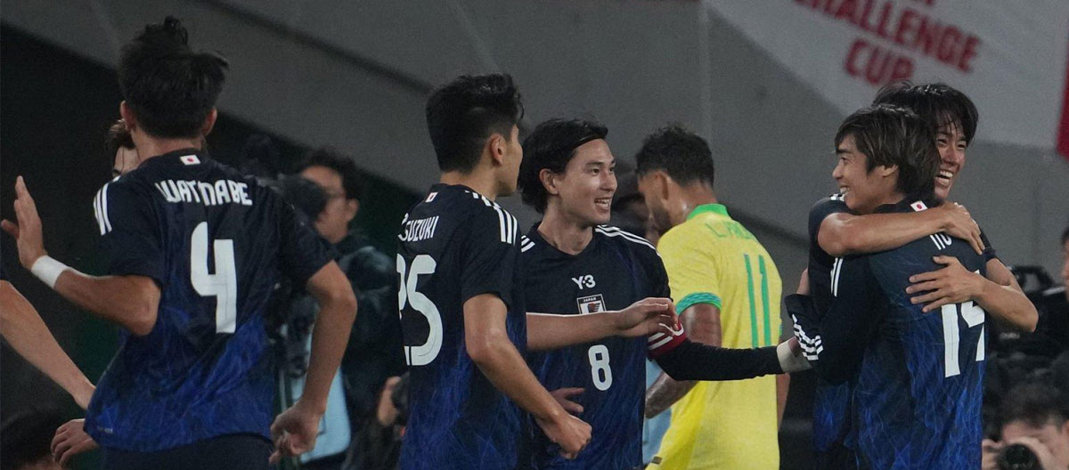 ◤Persahabatan Internasional◢ Junya Ito memberikan assist dua kali saat Jepang bangkit dari ketertinggalan untuk mengalahkan Brasil dalam kemenangan mengejutkan 3-2.