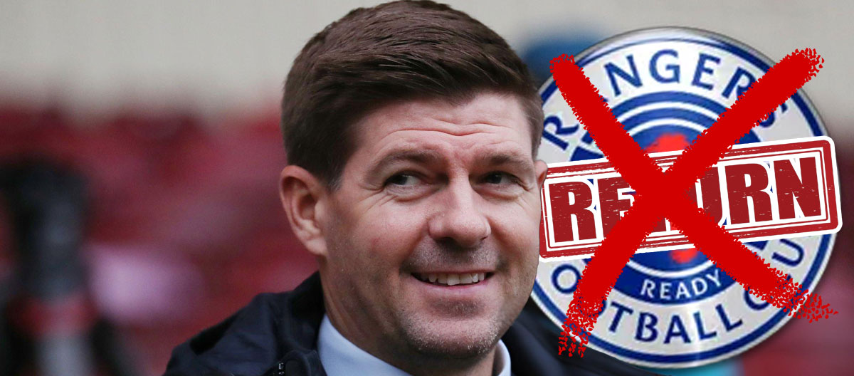 Steven Gerrard secara resmi membantah rumor yang mengklaim bahwa ia sedang berunding dengan Rangers mengenai pengembalian manajer.