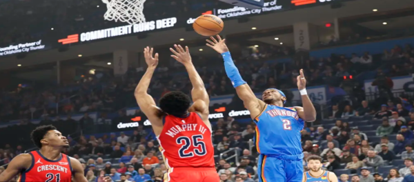 Shai Gilgeous-Alexander marcou 30 pontos na vitória do Thunder sobre o Pelicans por 137 a 106, estendendo a sequência de vitórias da equipe para sete jogos.