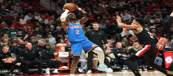 The Trail Blazers rallied to defeat the Thunder 121-119, ending their opponent's eight-game winning streak.