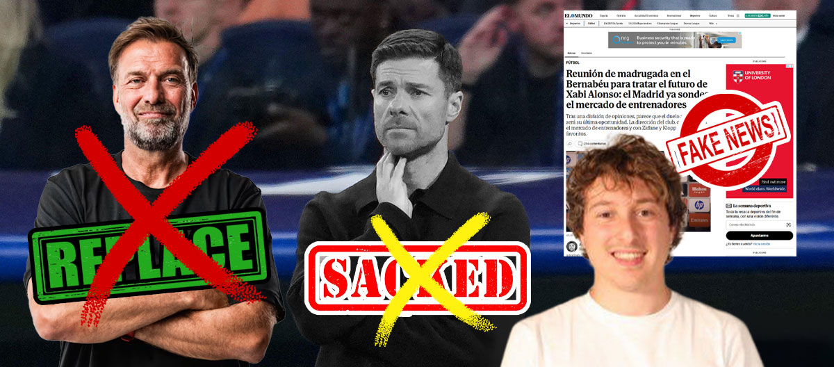 Matteo Moretto classificou como "NOTÍCIA FALSA" os rumores de que o Real Madrid teria decidido demitir imediatamente o técnico Xabi Alonso e contratar o lendário ex-técnico do Liverpool, Jürgen Klopp, para substituí-lo.