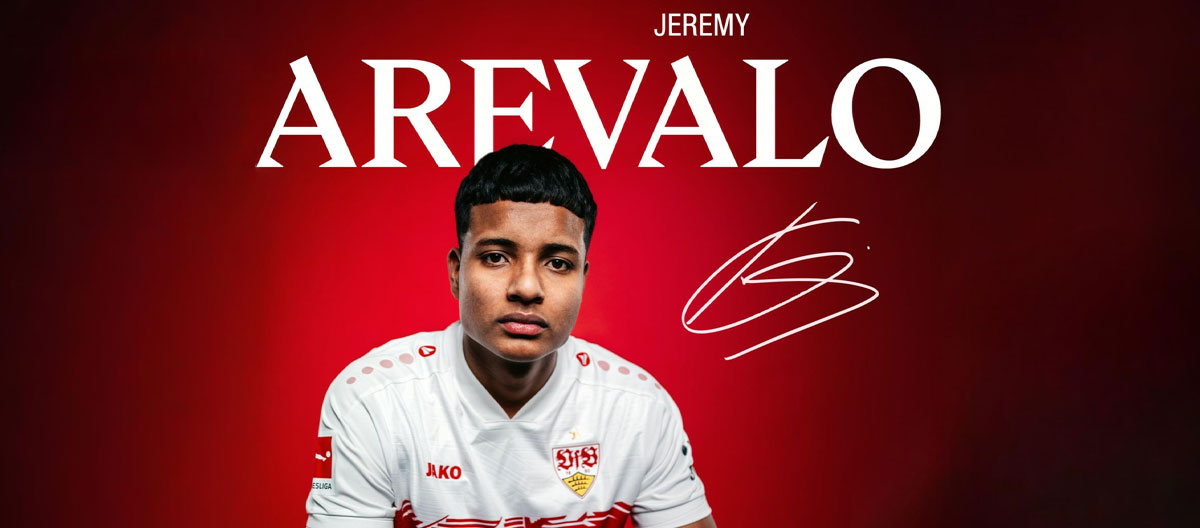 Stuttgart chính thức thông báo chiêu mộ thành công tiền đạo trẻ người Ecuador, Jeremy Arévalo, từ Racing Santander. 