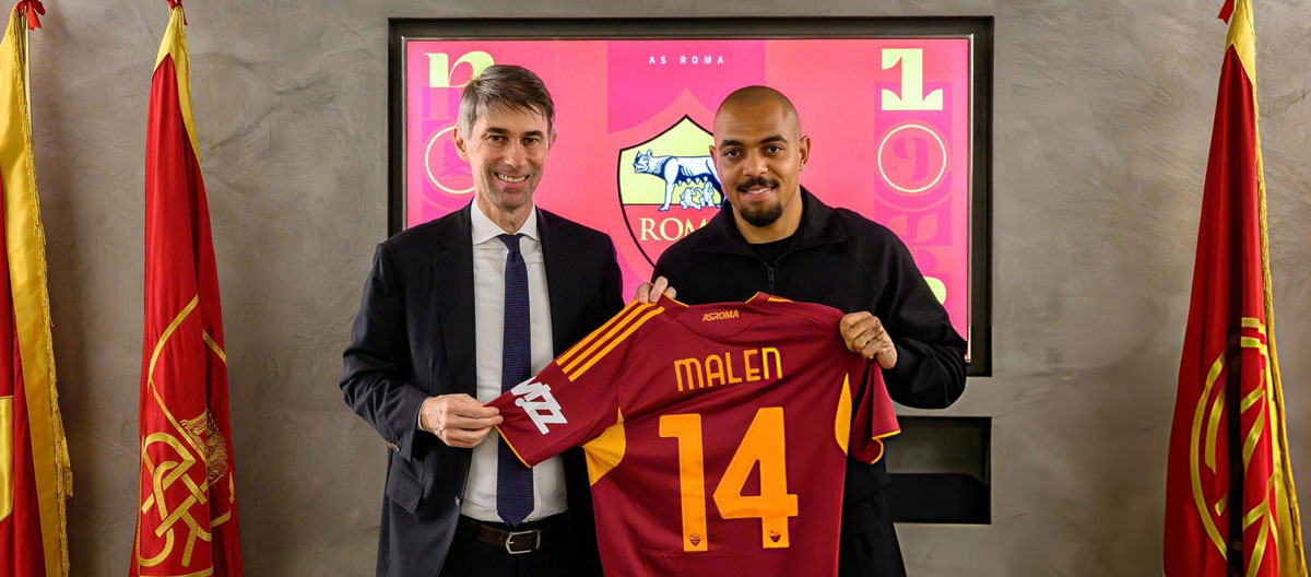 Aston Villa's Netherlands international forward Donyell Malen joins Roma on-loan..