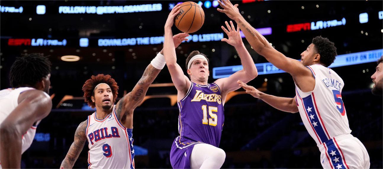 Lakers beat 76ers; Redick happy with Austin Reeves' outstanding performance.