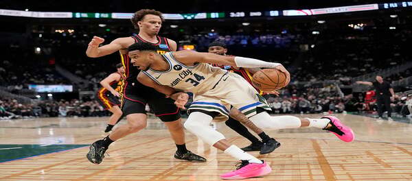 Giannis Antetokounmpo's 24 points weren't enough to save the Hawks from a 131-113 victory over the Bucks.