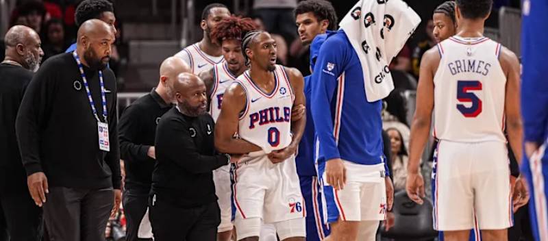 Pemain All-Star Philadelphia 76ers, Tyrese Maxey, absen karena cedera jari terkilir.