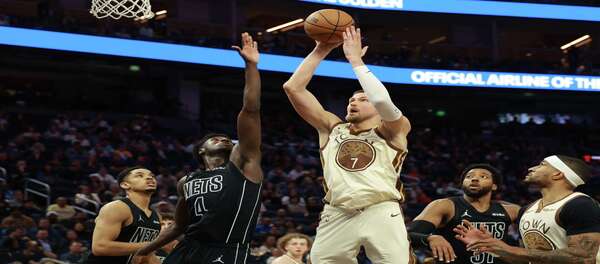 ซานโตสทำคะแนนได้ 31 แต้ม นำทีมวอร์ริเออร์สคว้าชัยชนะเหนือเน็ตส์ไปอย่างเฉียดฉิวด้วยคะแนน 109-106