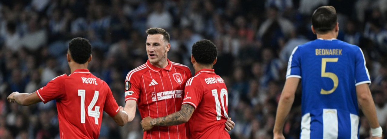 Liga Europa – Um gol contra de Matim garante o empate em 1 a 1 para o Porto em casa contra o Nottingham Forest.