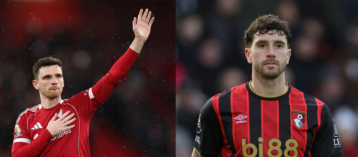 O Tottenham Hotspur planeja contratar os zagueiros Andy Robertson e Marcos Sennesi, do Liverpool e do Bournemouth, sem custos de transferência, caso evite o rebaixamento.