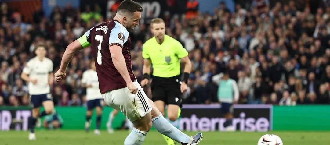 Liga Europa – McGinn marca duas vezes e o Aston Villa vence o Nottingham Forest por 4 a 0.