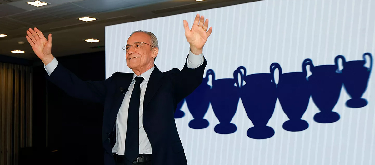 Oficial: Florentino Pérez foi reeleito presidente do Real Madrid e permanecerá no cargo até 2030.